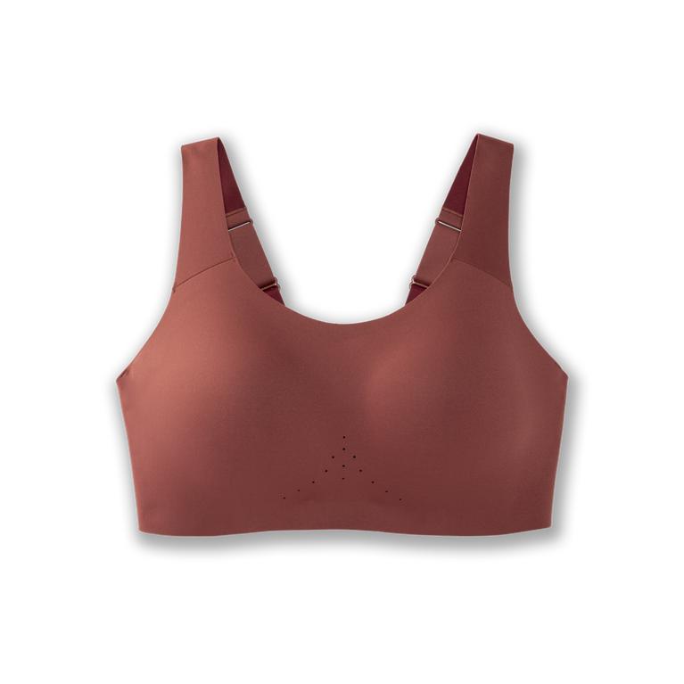 Brooks Dare Scoopback - Womens Running Bra - Burgundy/Terracotta (79621OLAK)